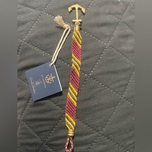 Books Brothers Bracelet with Burgundy and Yellow Stripes